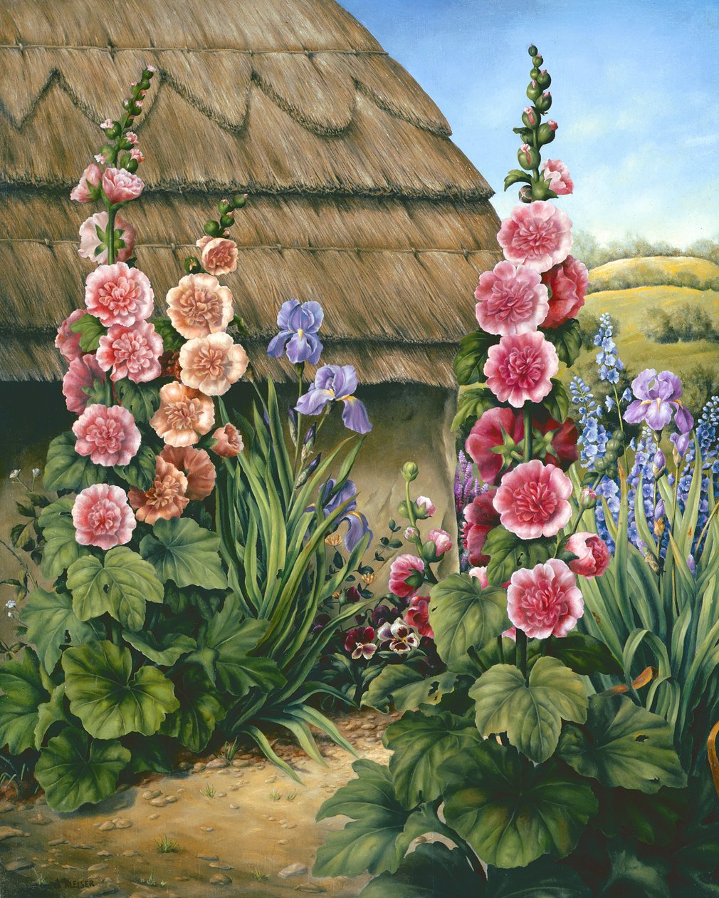 Chatová zahrada s topolovkami, 1995 od Amelia Kleiser