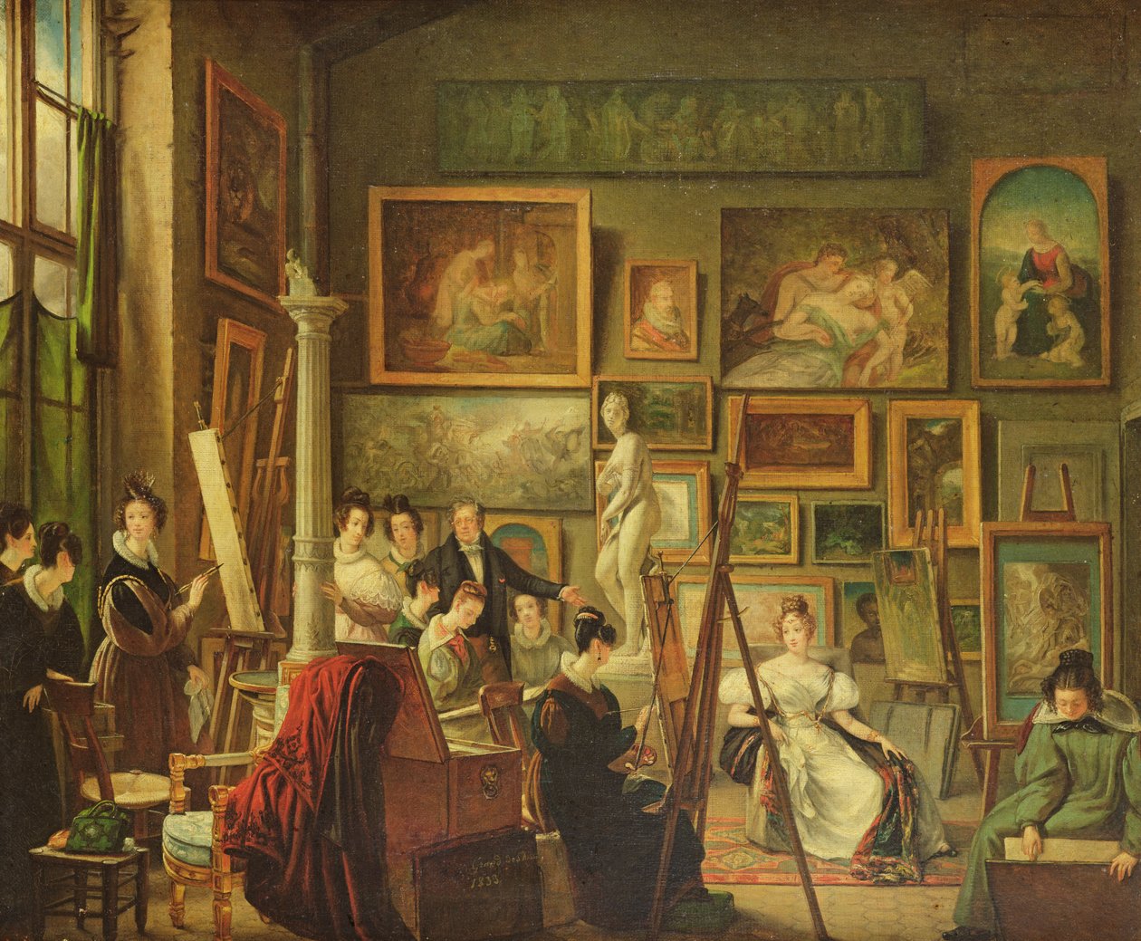 Umělcovo studio, 1833 od Amelie Legrand de Saint Aubin