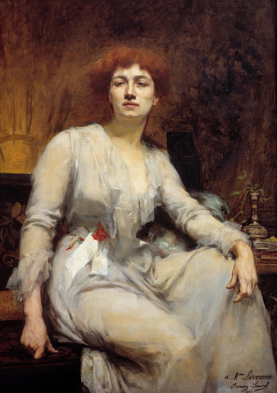 Portrét Severine (Caroline Remy manželka Guebhard) (1856-1929), socialistická novinářka Obraz Amelie Beaury Saurel (? -1924) 1893 Sun. 1,2x0,87m. Paříž, Musee Carnavalet od Amelie Beaury Saurel