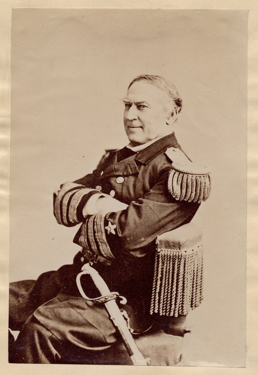 David Glasgow Farragut (1801-70), americký námořní důstojník, vlajkový důstojník během občanské války, později admirál (foto alba) od American Photographer