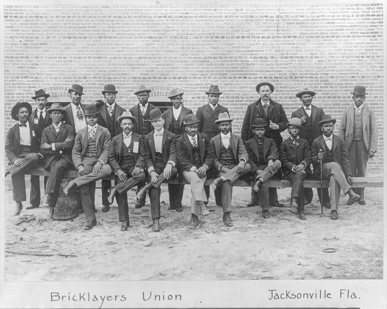 Skupinový portrét African American Bricklayers Union, Jacksonville, Florida, c.1899 od American Photographer