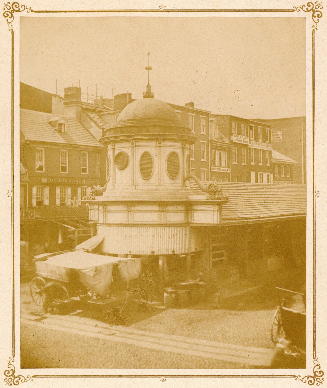 Market Terminus, Market Street at Front, 1859 (solný tisk) od American Photographer