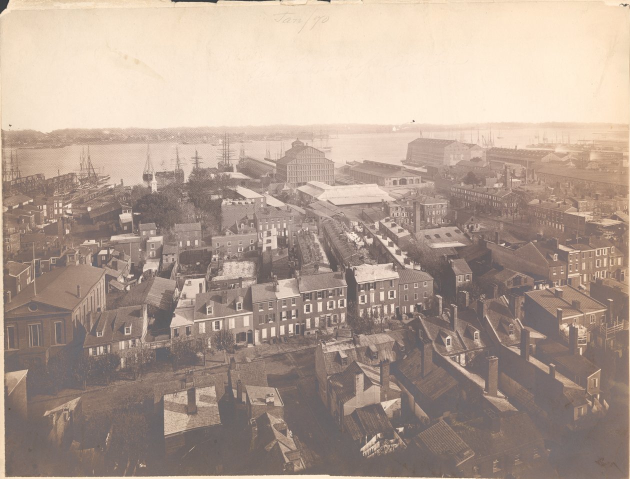 Panorama Philadelphie, pohled na východ-jihovýchod, 1870 (tisk alba) od American Photographer