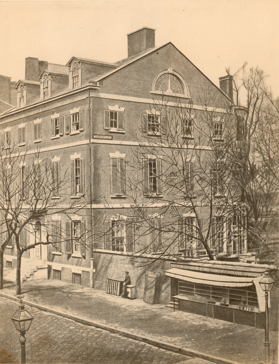 Sídlo Pierce Butlera, 8. a Chestnut Street, kolem roku 1855 od American Photographer