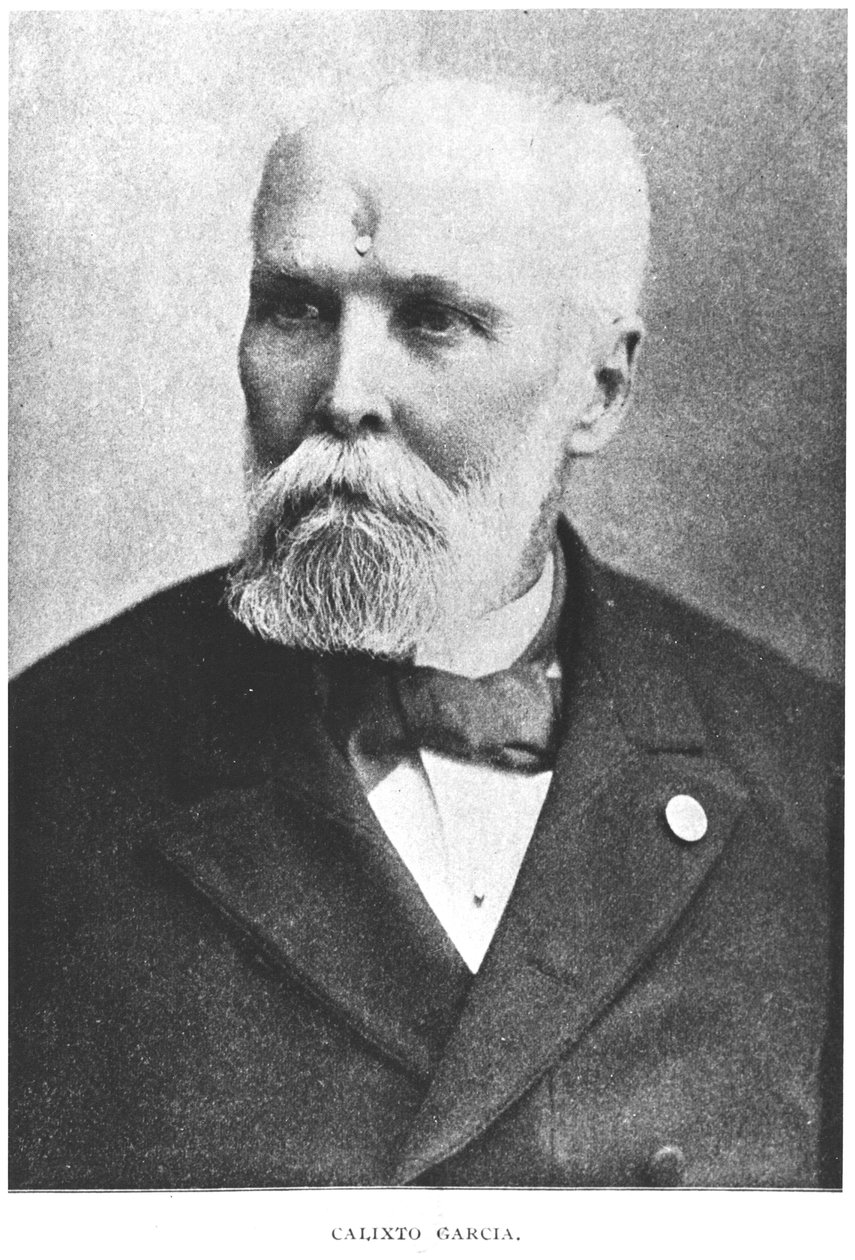 Portrét Calixto Garcia (1839-98) z Příběhu Kuby od Murata Halsteada, vydáno 1898 od American Photographer
