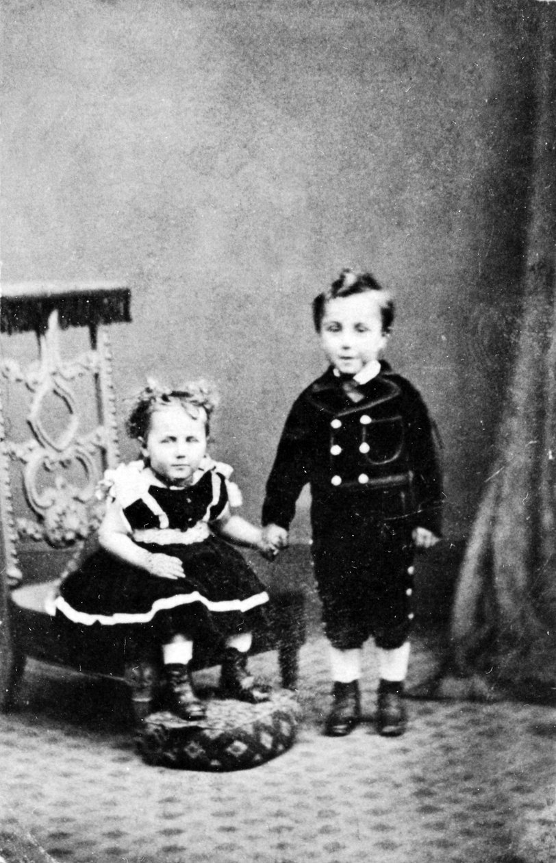 Portrét mladého chlapce a jeho sestry, c.1860 od American Photographer