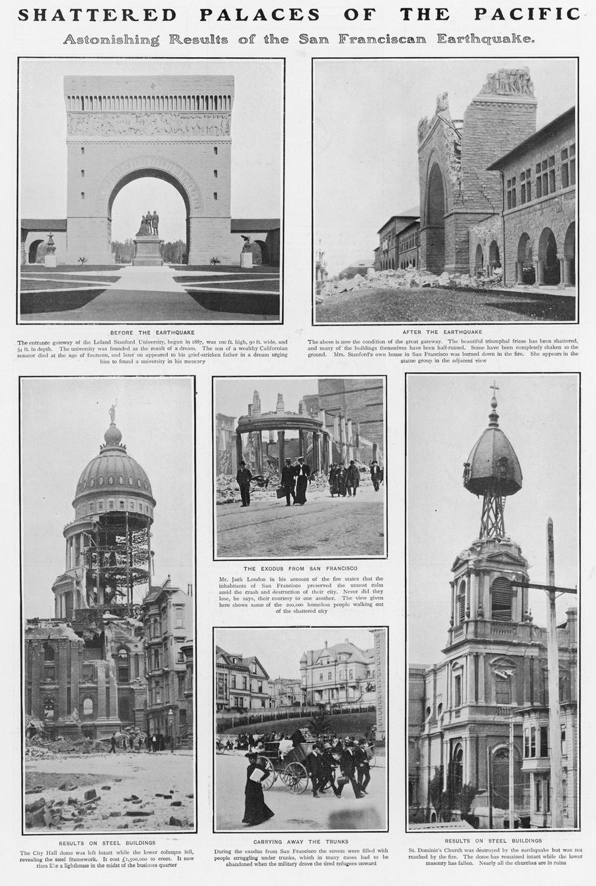 Rozbité paláce v Tichomoří: Následky zemětřesení v San Franciscu v roce 1906, 1906 od American Photographer
