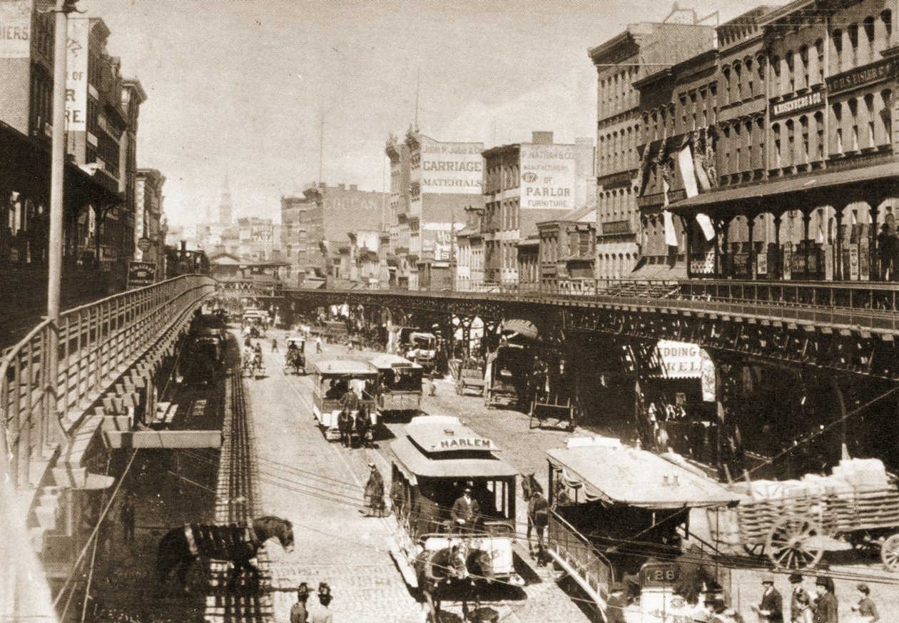The Bowery, při pohledu na sever od Canal Street, New York City, 1888 od American Photographer