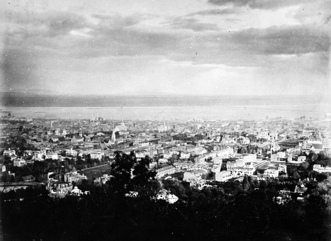 Pohled na Montreal z Mount Royal Park, c.1860-90 od American Photographer