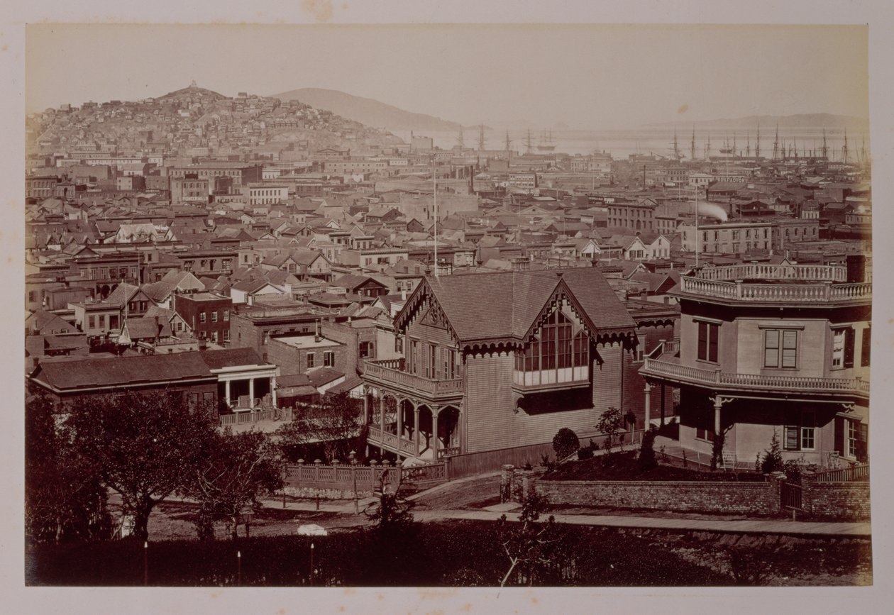 Pohled na San Francisco, kolem roku 1875 (tisk alba) od American Photographer