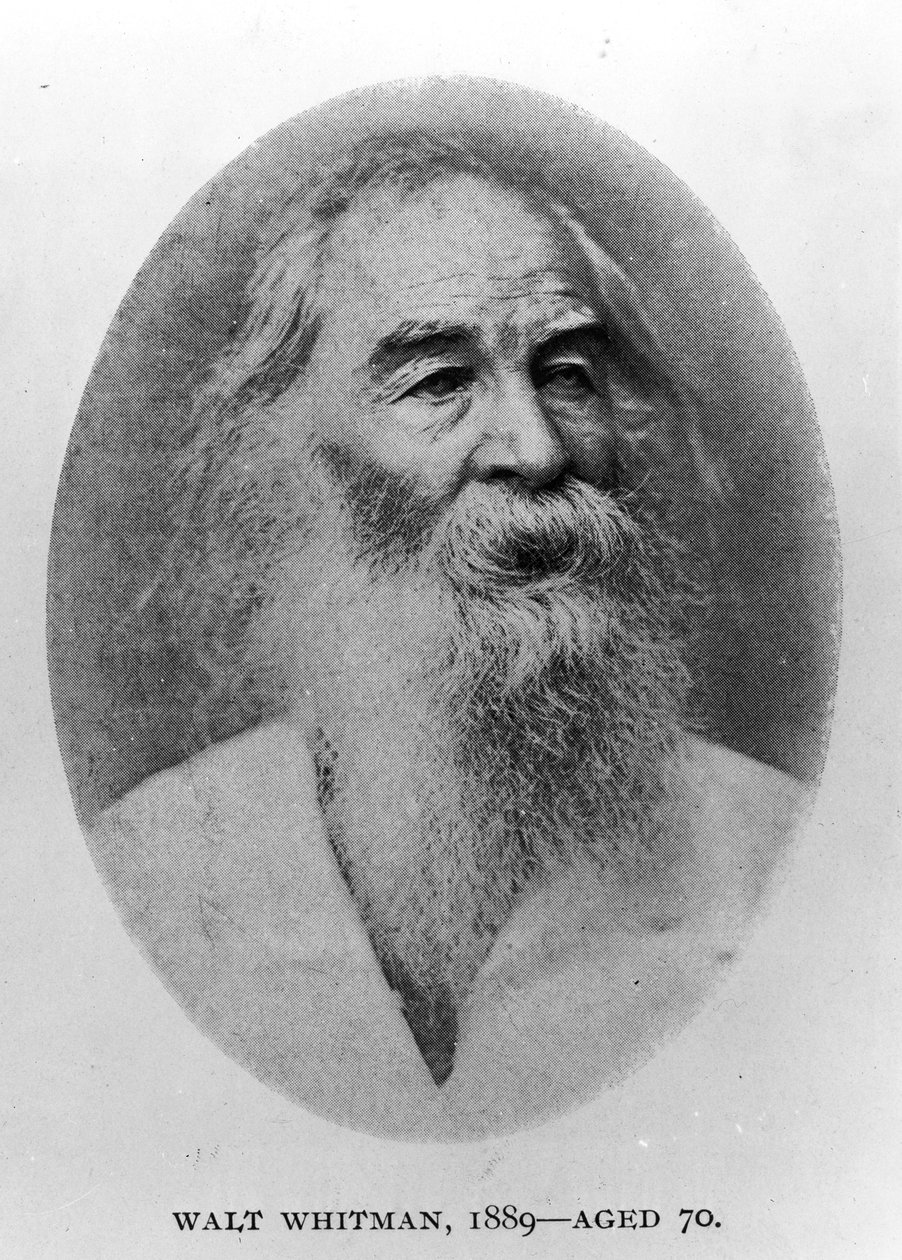 Walt Whitman, fotografoval v roce 1889 od American Photographer