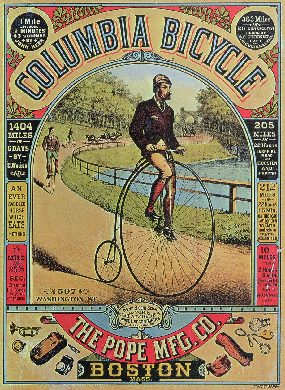 Reklama na kolo Columbia od The Pope MFG Co., Boston od American School