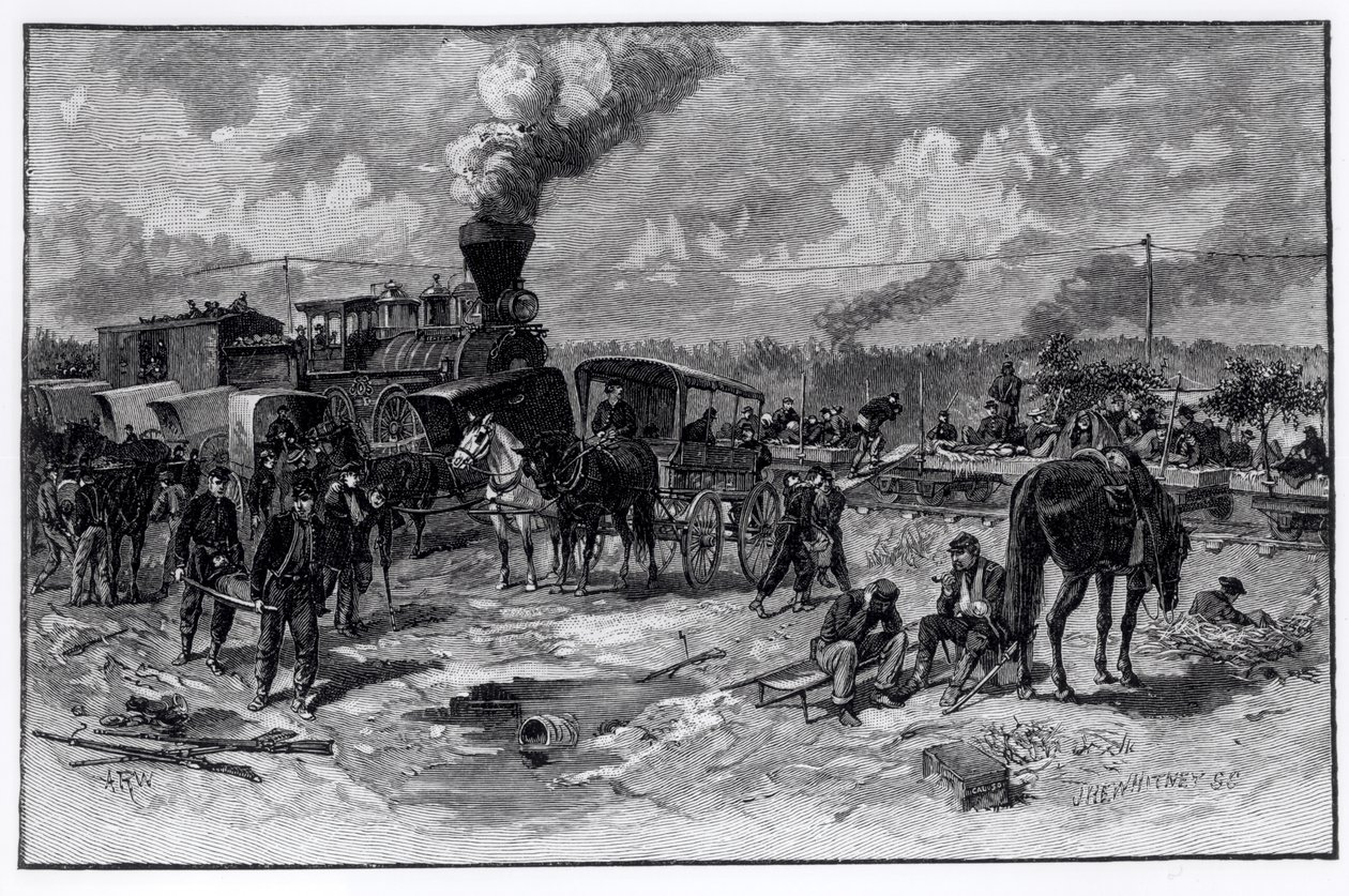 Po bitvě u Seven Pines, červen 1862, z „Bitvy a vůdci občanské války“, vyryl John Whitney (1840-91), 1888 od American School