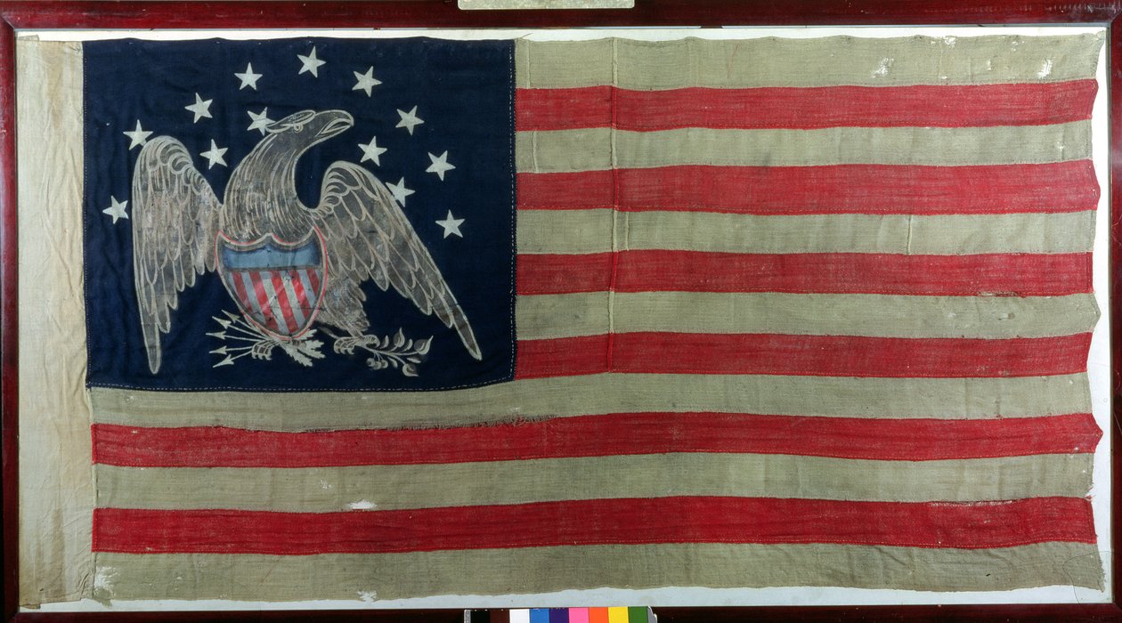 Americká vlajka, c.1781 (vlna a bavlna) od American School
