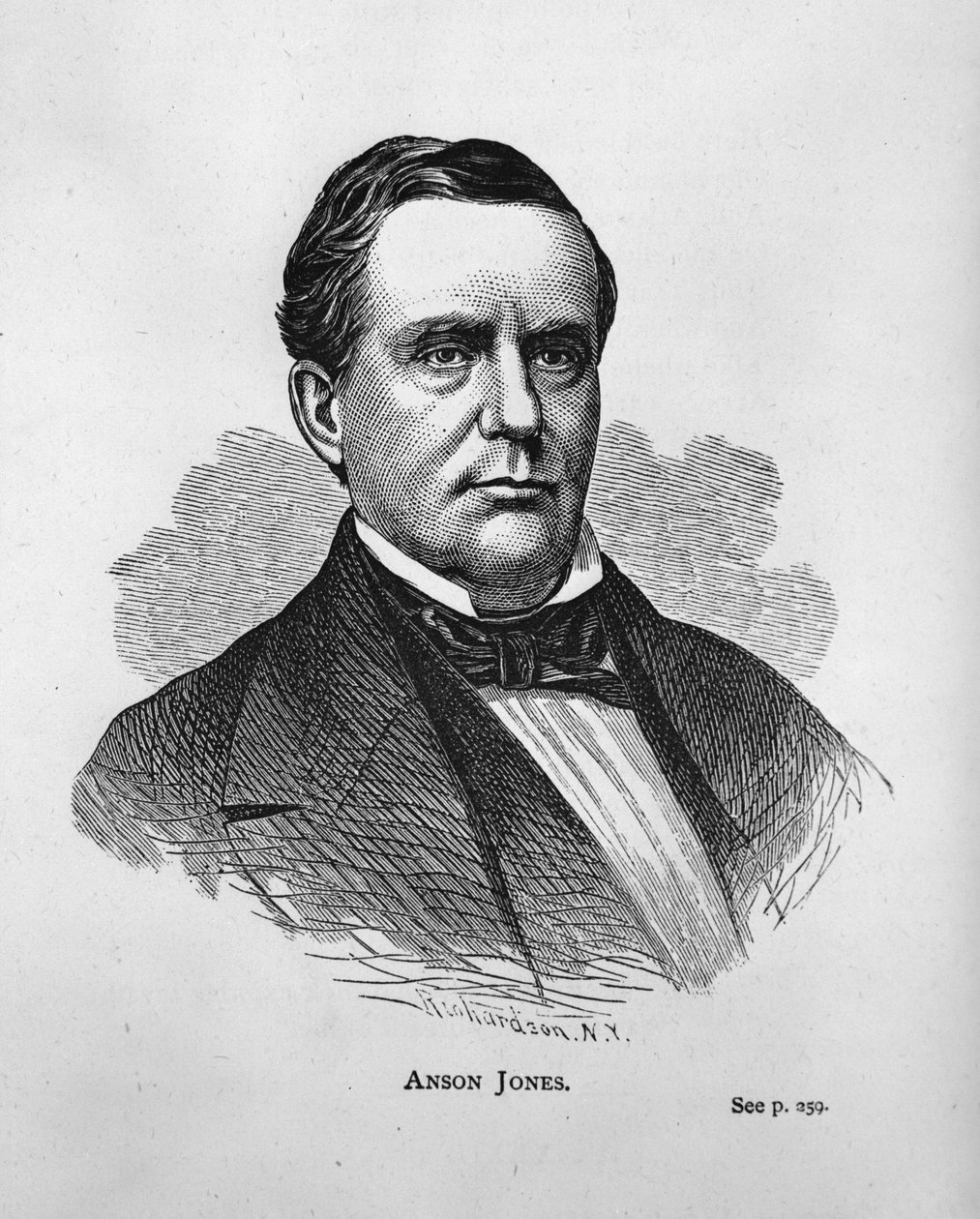 Anson Jones z Texas History Scrapbook od American School