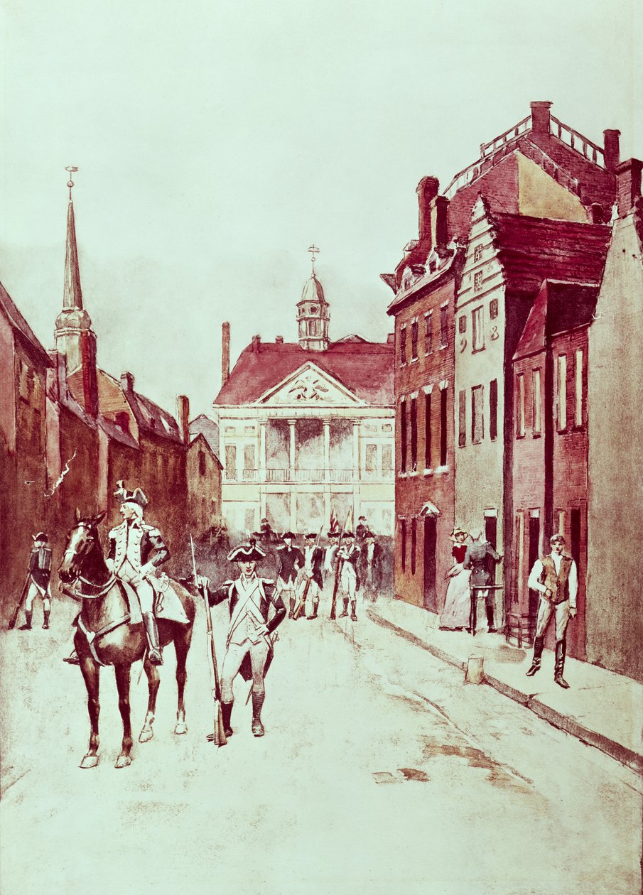 Plukovník a vojín, první kontinentální pěchota Rhode Island, americká armáda, 1782-96 od American School