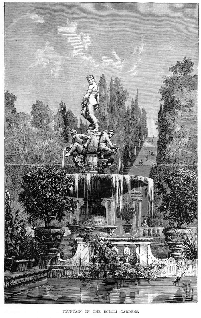 Fontána v zahradách Boboli, publikoval Scribner, Welford a Armstrong, New York, 1877 od American School