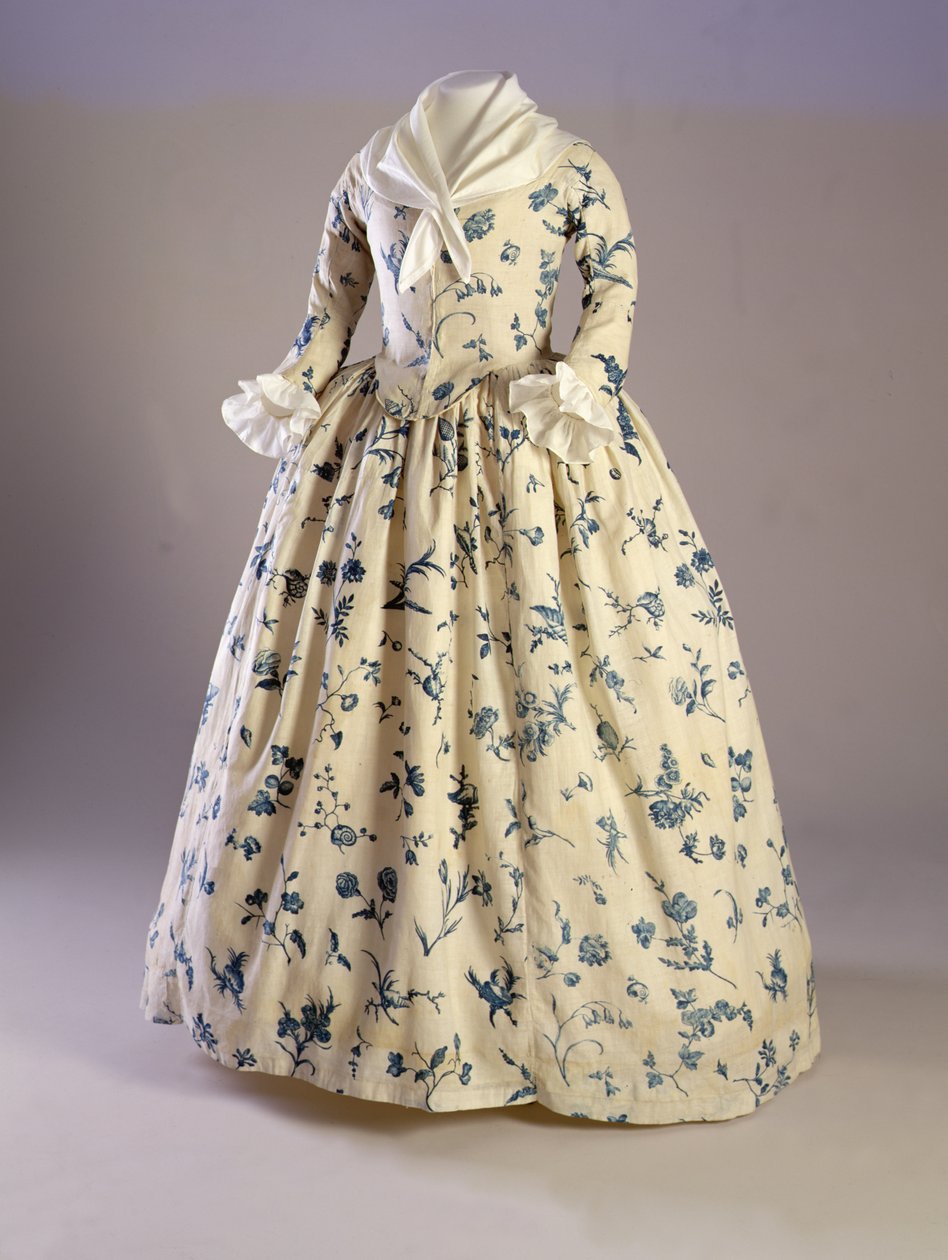 Šaty, které nosila Deborah Sampson, z Massachusetts, 1780-90 (lněný potisk) od American School