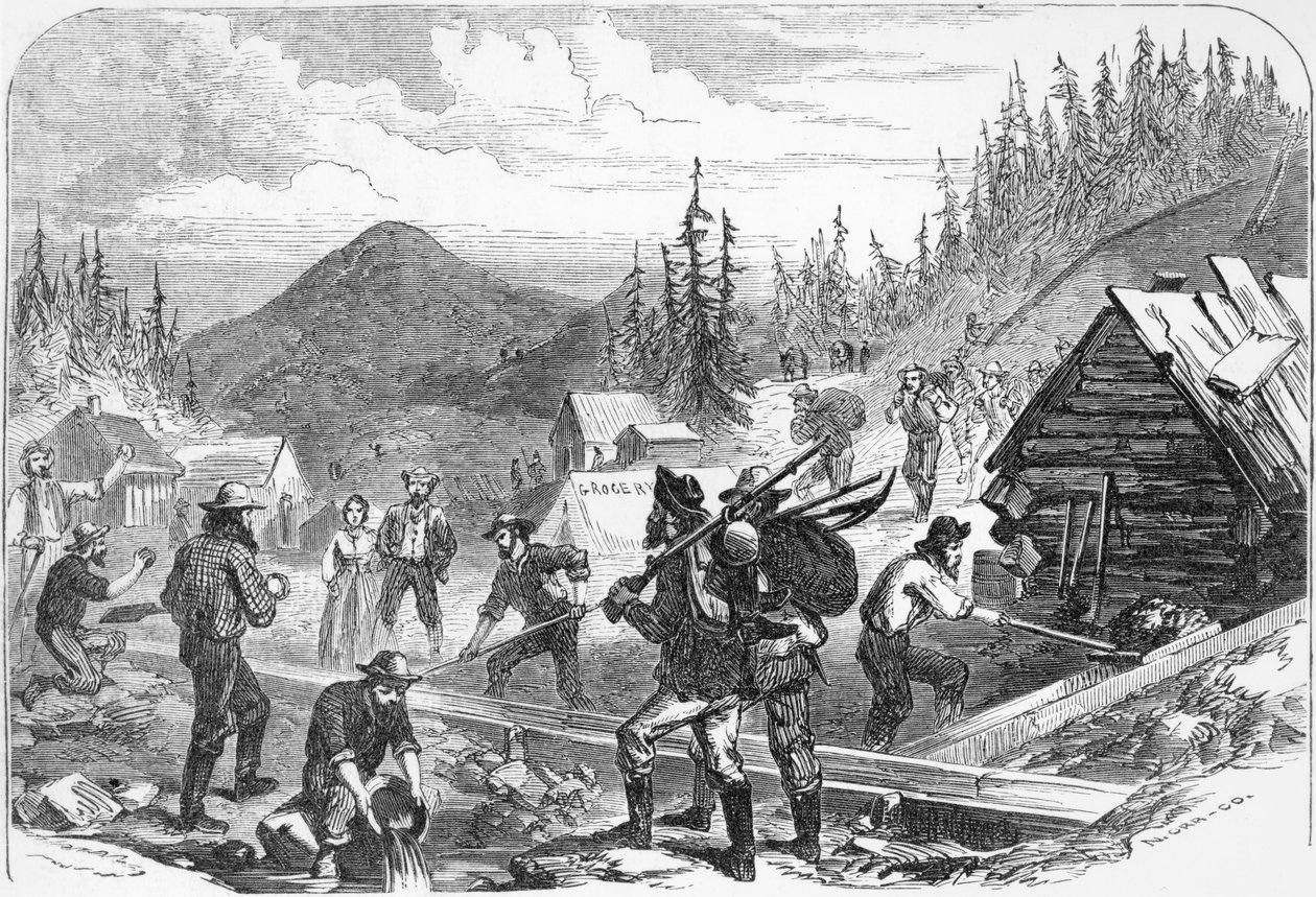 Gregory Gold Diggings, Colorado, vyryto G. Orrem, květen 1859 od American School
