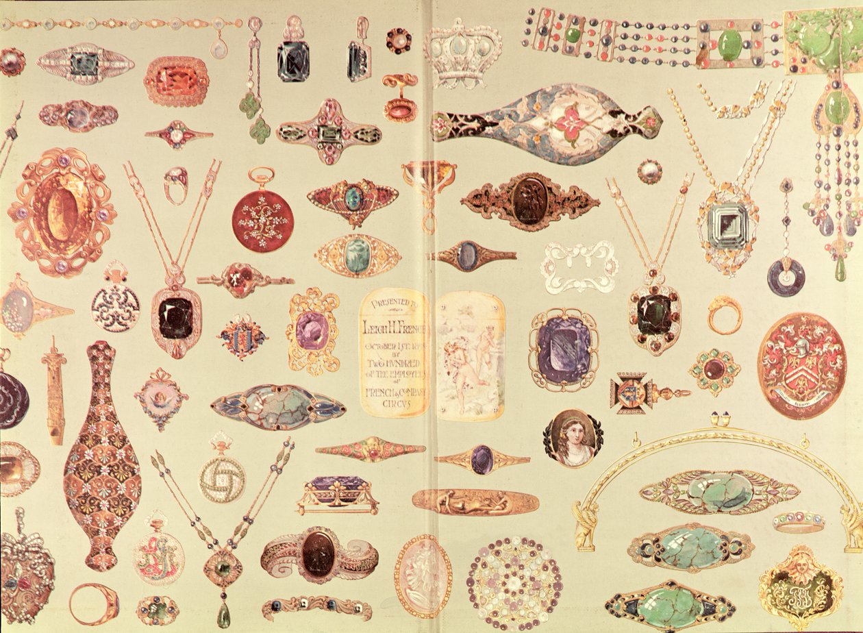 Šperky z katalogu Tiffany, 1890 od American School