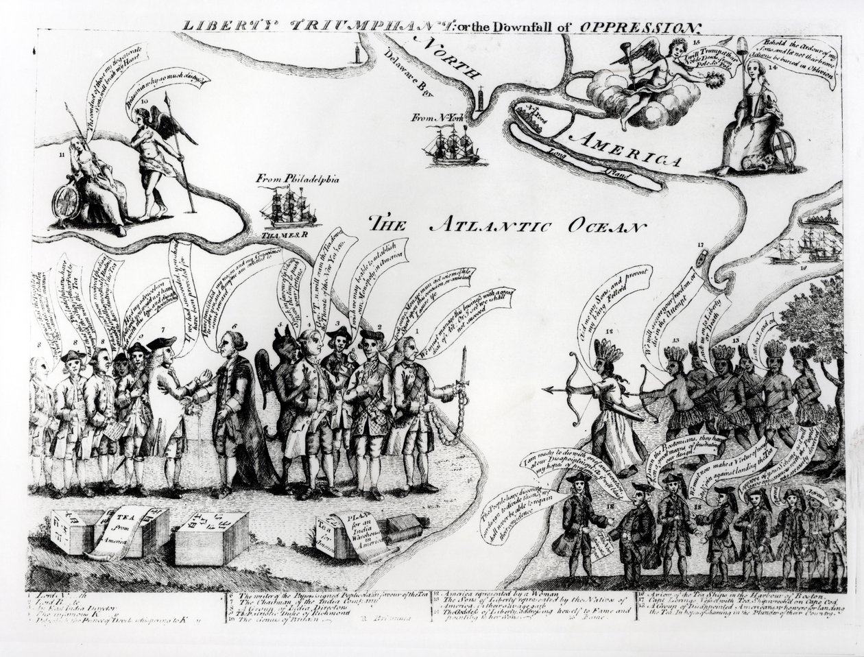 Liberty Triumphant, or the Downfall of Oppression, 1773 od American School