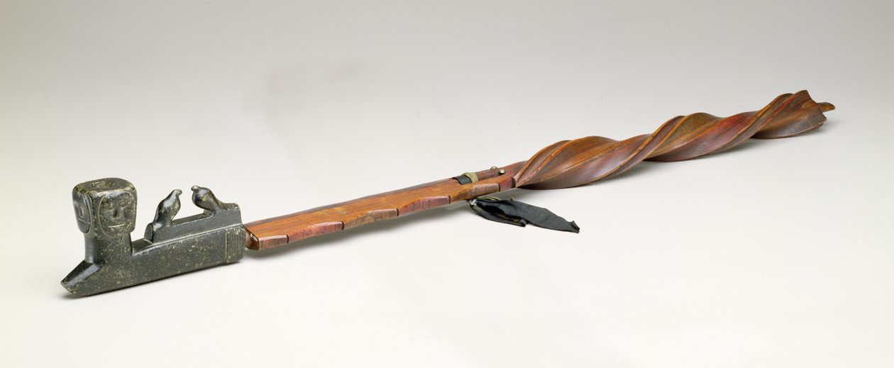 Trubkový dřík, Chippewa, cca 1850 (dřevo a kov) od American School
