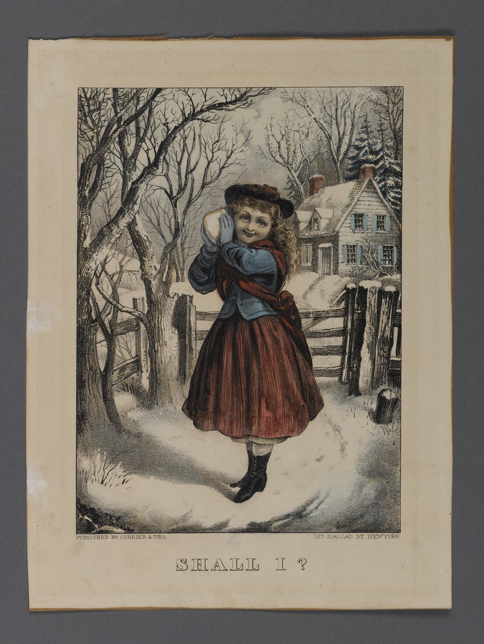 Mám?, vydal Currier & Ives, New York (ručně kolorované lito) od American School