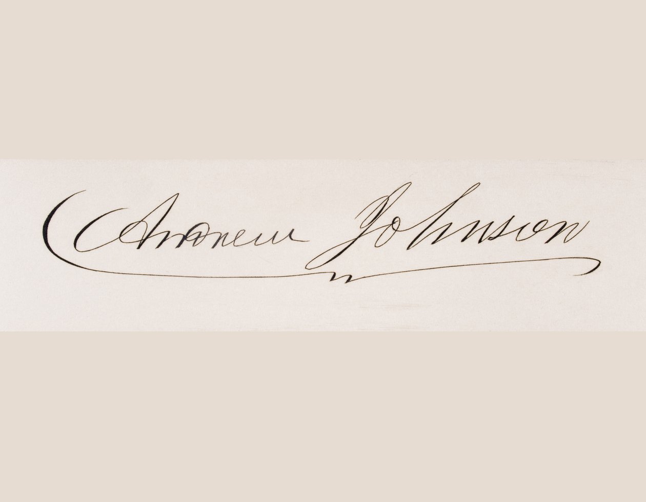 Podpis Andrewa Johnsona od American School