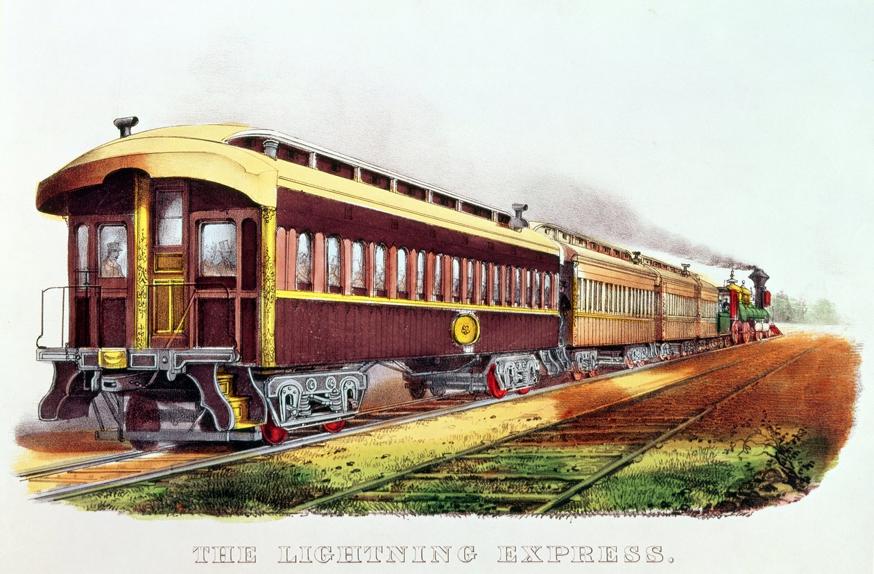 The Lightning Express publikovali Nathaniel Currier (1813-88) a James Merritt Ives (1824-95) od American School