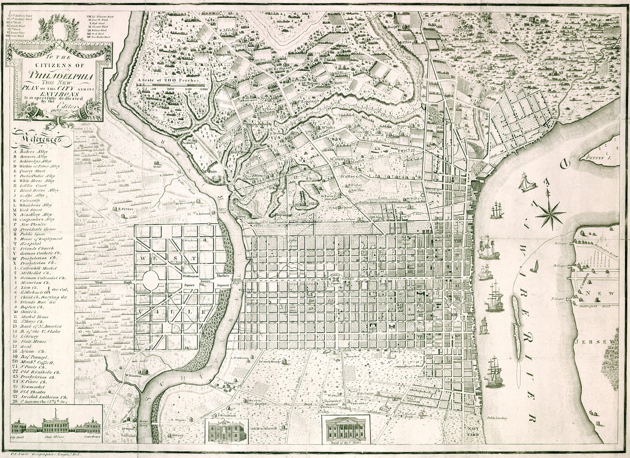 Nový plán města Philadelphia a jeho okolí, 1802 od American School