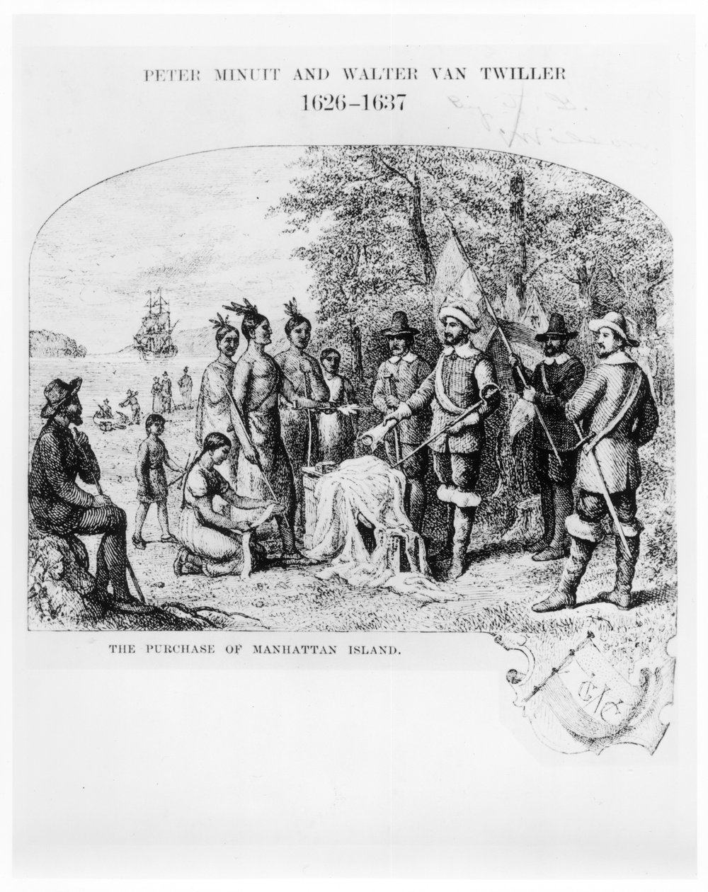 Koupě ostrova Manhattan, září 1626 od American School