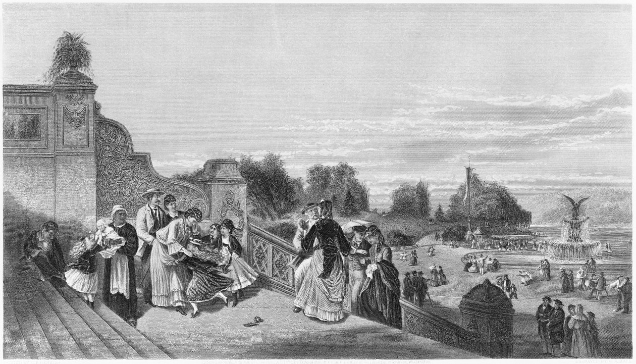 Pohled na terasu, Central Park, 1872 od American School