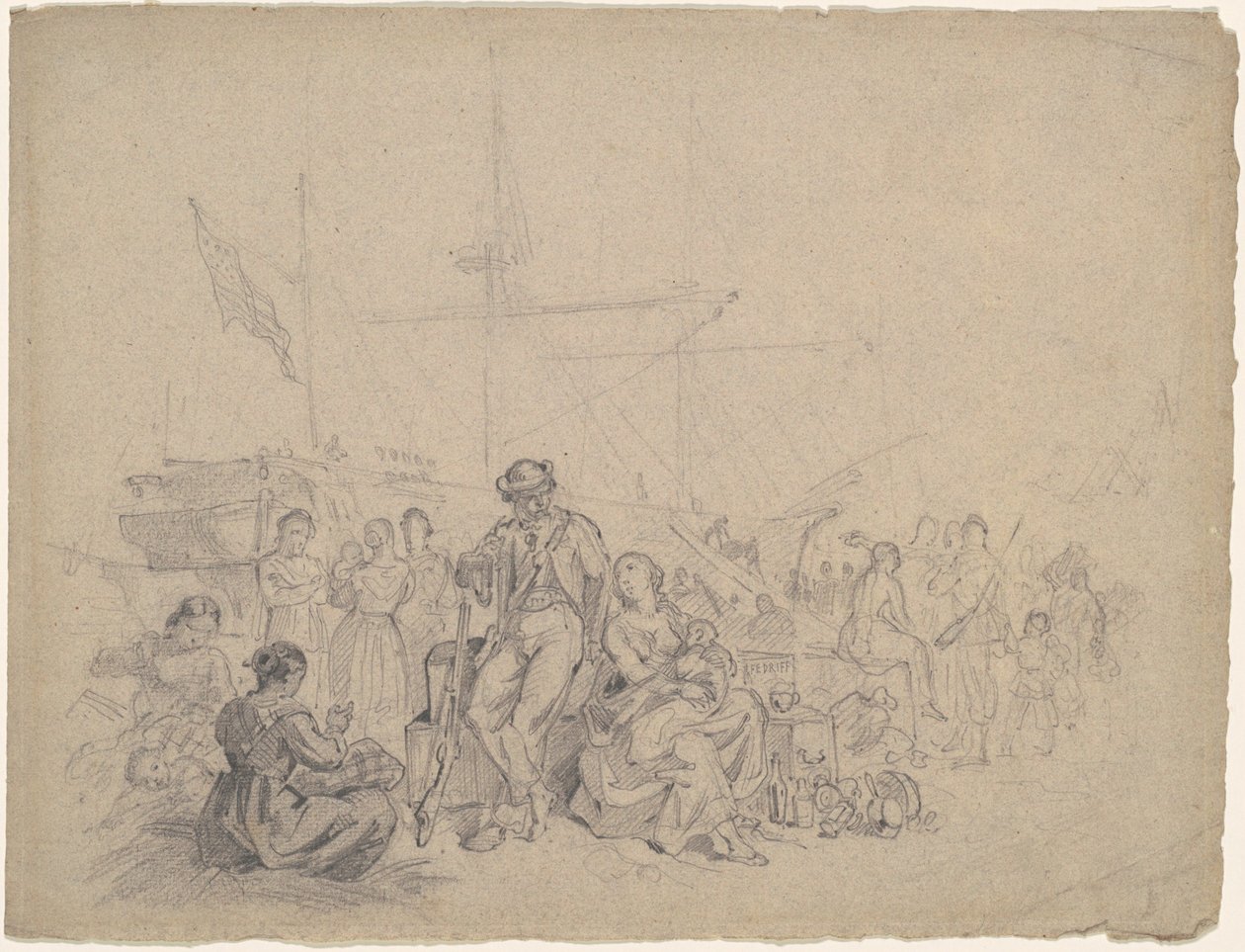 Přístavní scéna od American 19th Century