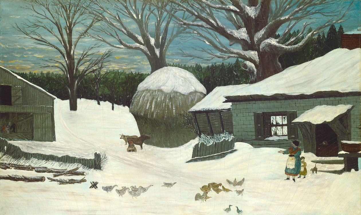 Farma New England v zimě od American 19th Century