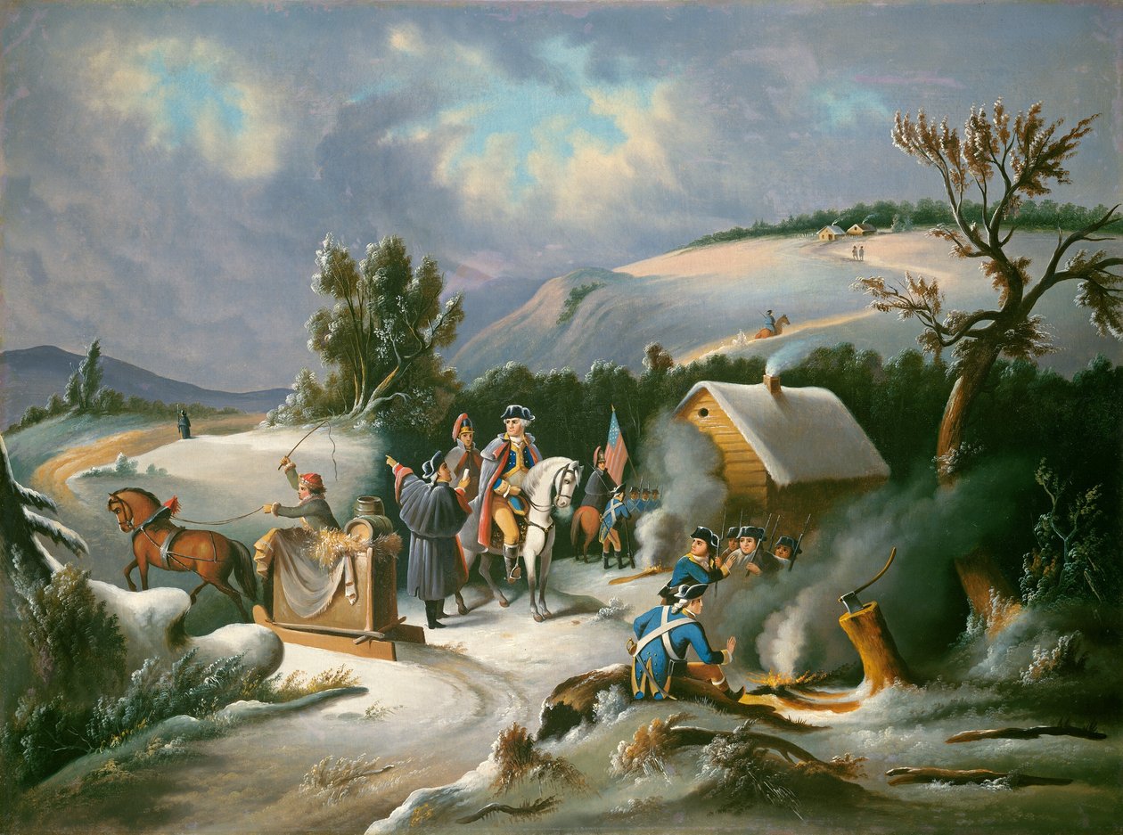 Washington ve Valley Forge od American 19th Century