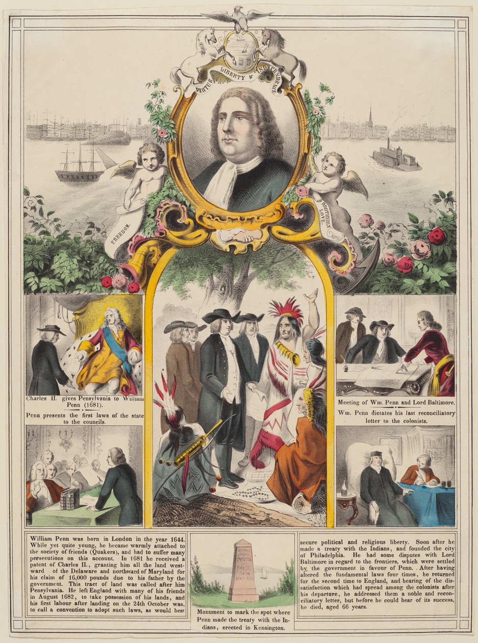 Historie Williama Penna od American 19th Century