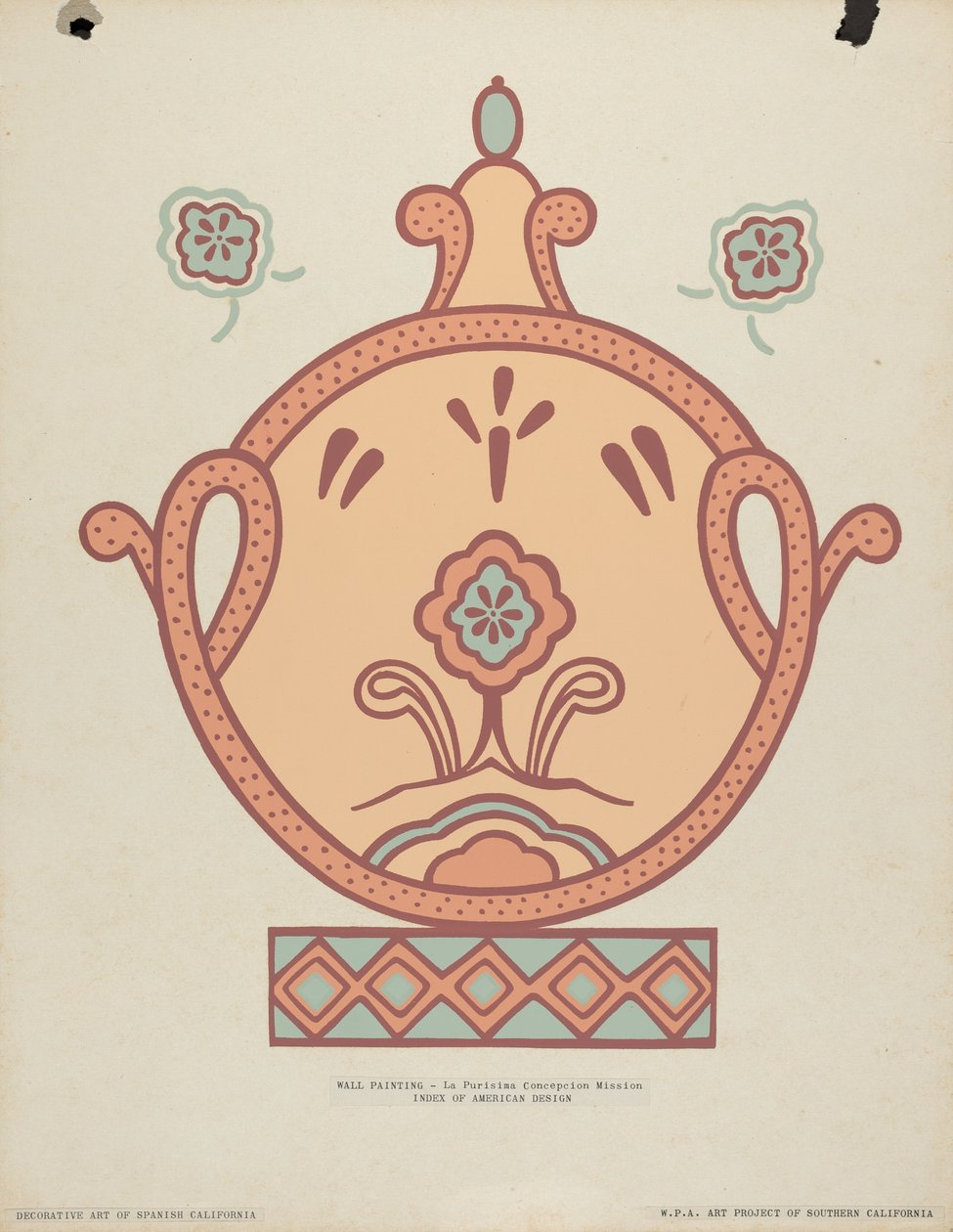 Nástěnná malba Mission La Purisima Concepcion z portfolia "Decorative Art of Spanish California" od American 20th Century