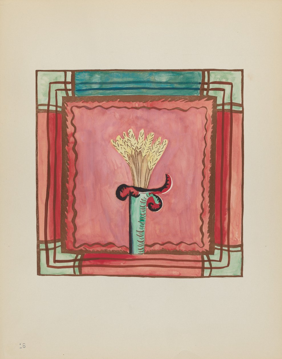 Deska 16: Oltářní panel: Z portfolia "Španělské koloniální návrhy Nového Mexika" od American 20th Century