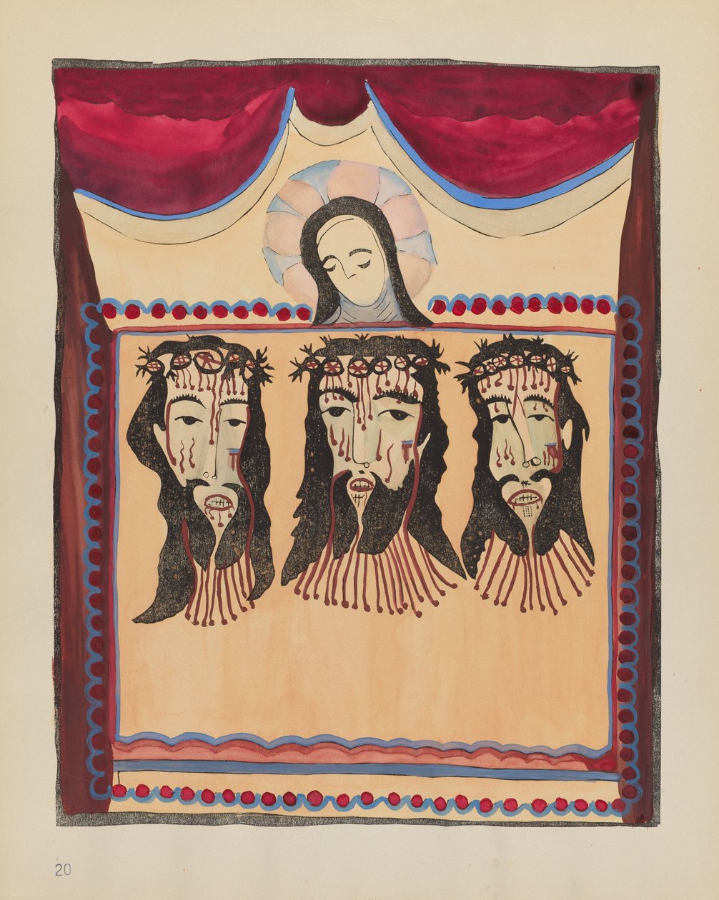 Talíř 20 (varianta): Saint Veronica: Z portfolia "Španělské koloniální návrhy Nového Mexika" od American 20th Century