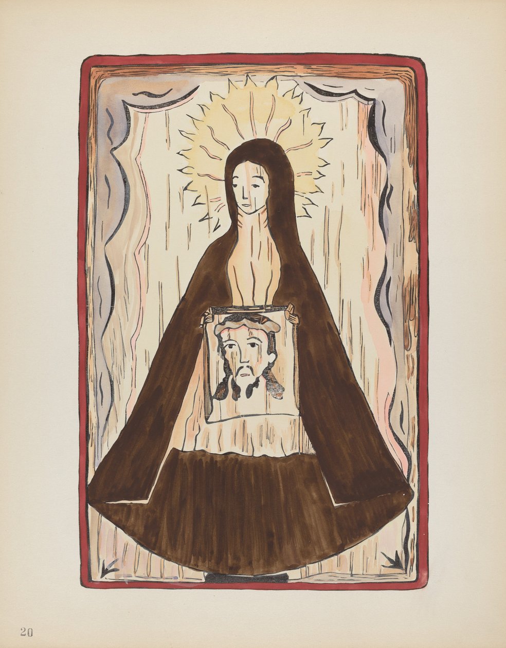 Talíř 20: Saint Veronica: Z portfolia "Španělské koloniální návrhy Nového Mexika" od American 20th Century