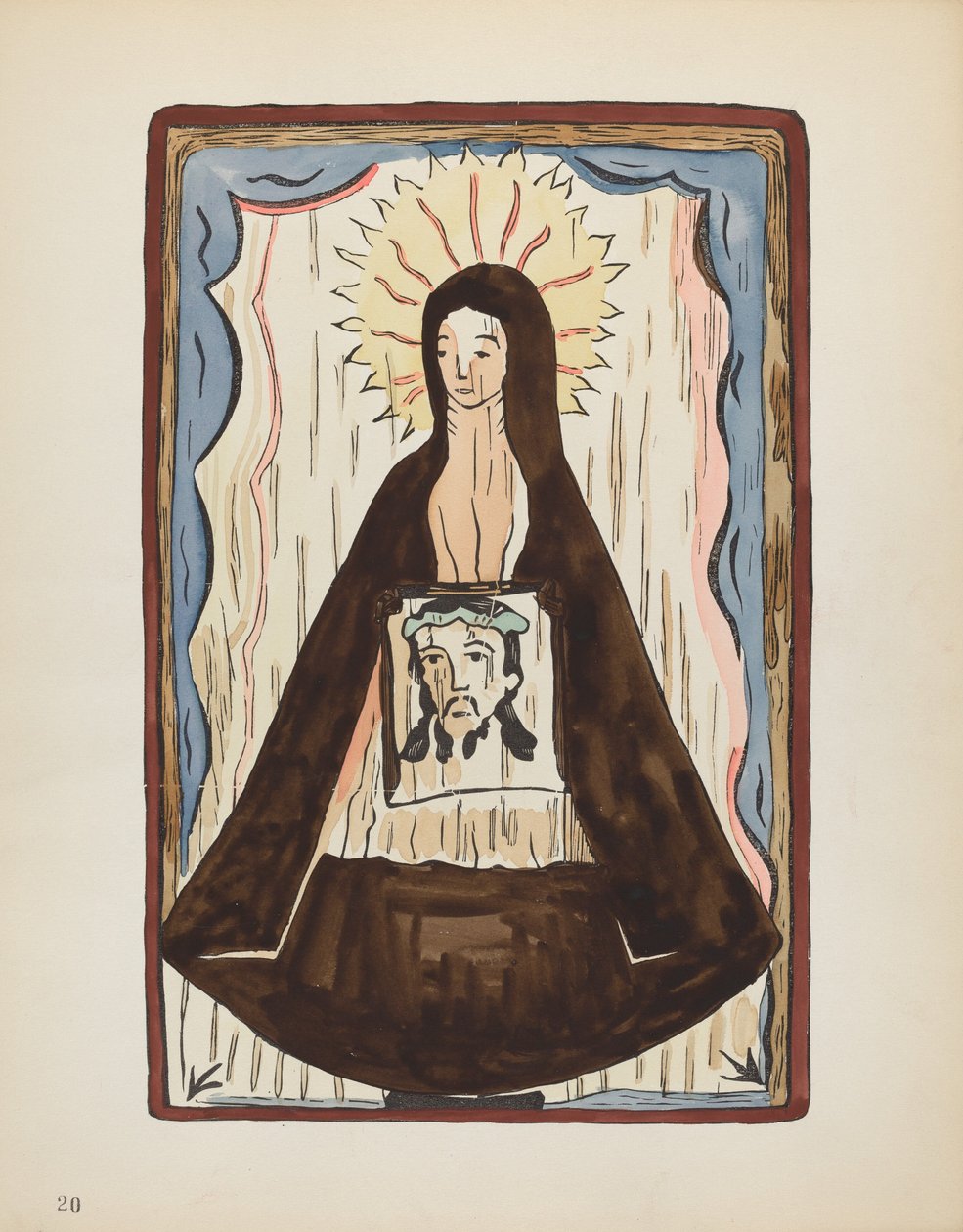 Talíř 20: Saint Veronica: Z portfolia "Španělské koloniální návrhy Nového Mexika" od American 20th Century
