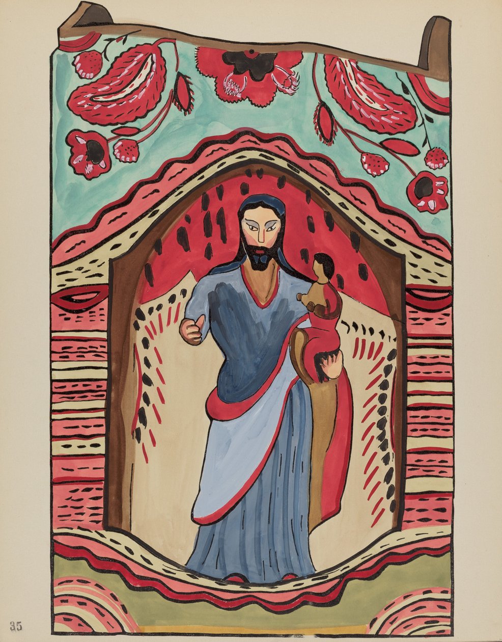 Deska 35: St. Joseph: Z portfolia "Španělské koloniální návrhy Nového Mexika." od American 20th Century