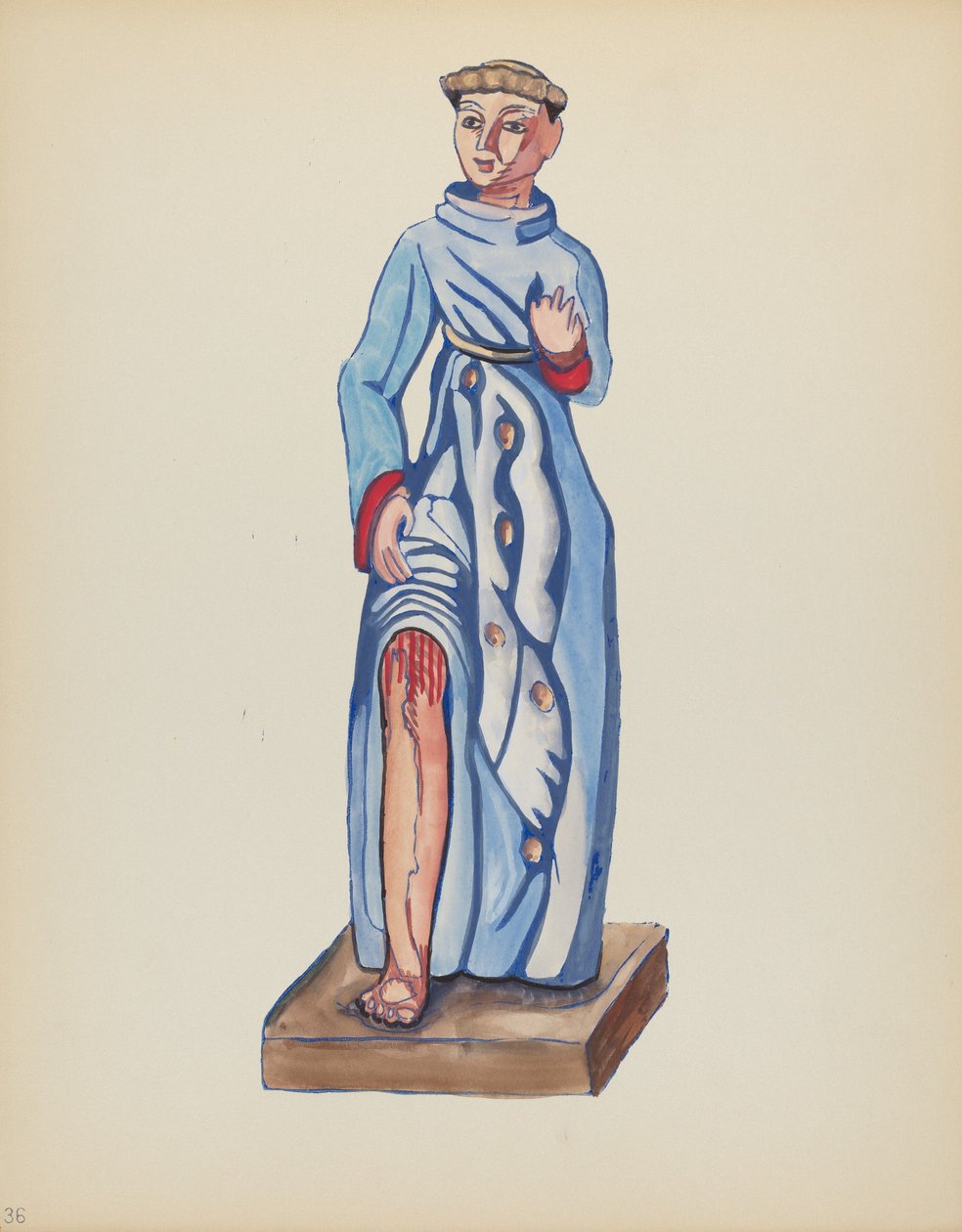 Deska 36: Saint Roch: Z portfolia "Španělské koloniální návrhy Nového Mexika" od American 20th Century