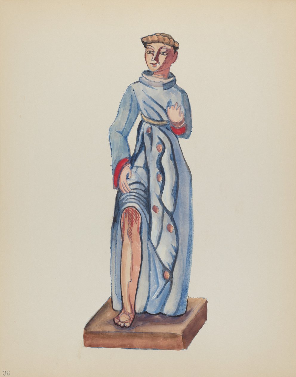 Deska 36: Saint Roch: Z portfolia „Španělské koloniální návrhy Nového Mexika“ od American 20th Century