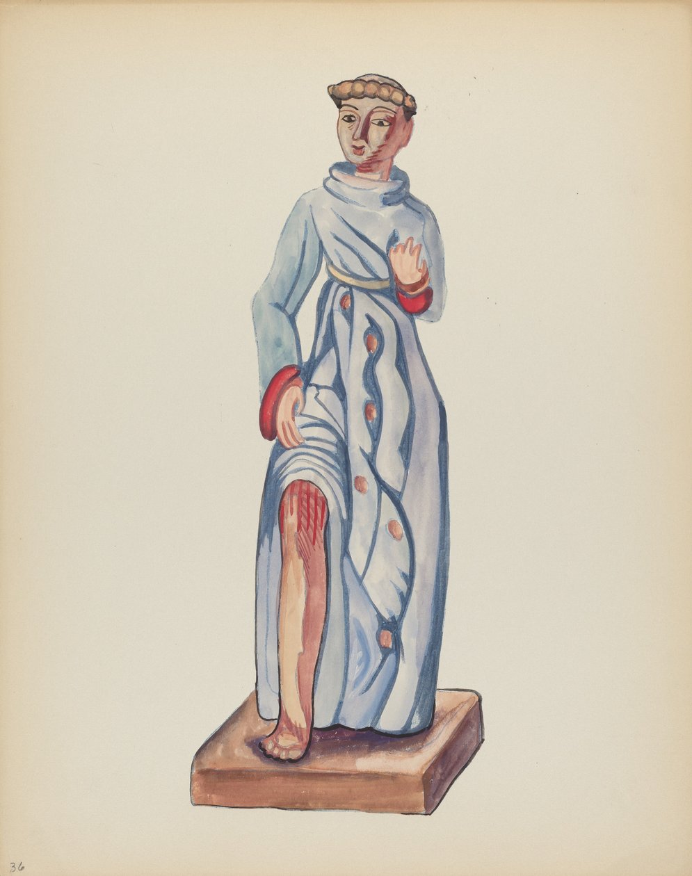 Deska 36: Saint Roch: Z portfolia „Španělské koloniální návrhy Nového Mexika“ od American 20th Century