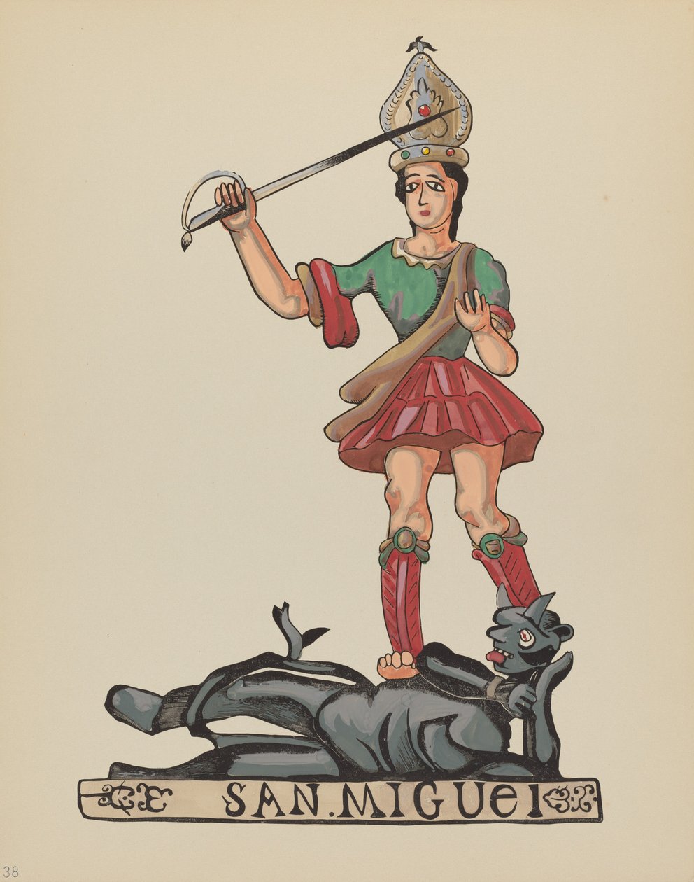 Talíř 38: St. Michael: Z portfolia „Španělské koloniální návrhy Nového Mexika od American 20th Century