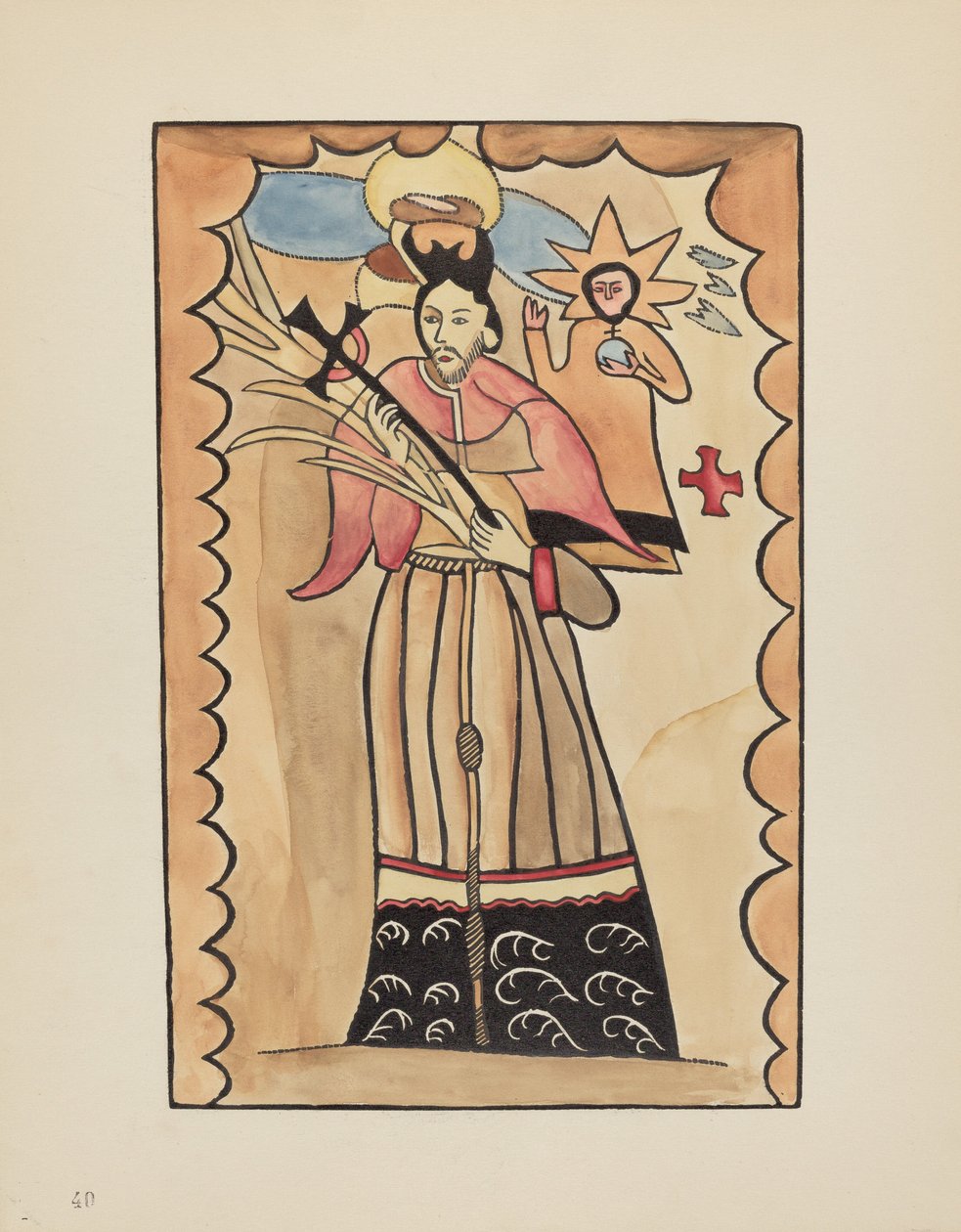 Deska 40: St. John Nepomuk: Z portfolia "Španělské koloniální návrhy Nového Mexika" od American 20th Century