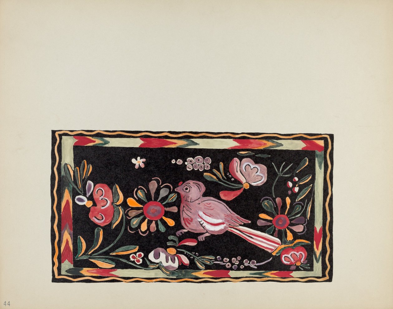 Talíř 44: Design malované truhly: Z portfolia "Španělské koloniální návrhy Nového Mexika" od American 20th Century