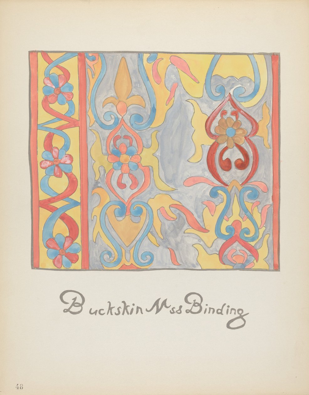 Talíř 48: Design Buckskin: Z portfolia "Španělské koloniální návrhy Nového Mexika" od American 20th Century