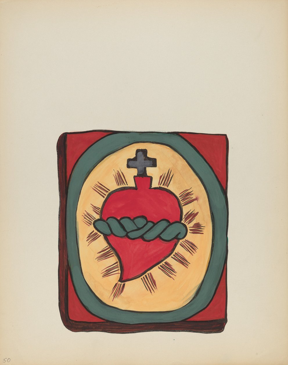 Plate 50: Sacred Heart: Z portfolia "Španělské koloniální návrhy Nového Mexika" od American 20th Century
